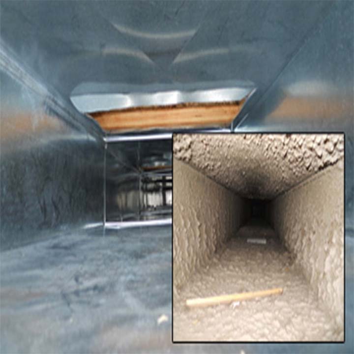 Before and after duct cleaning in Scarborough.